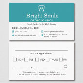 Modern Orthodontist Aqua Blue Appointment Reminder 予約カード