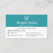 Modern Orthodontist Aqua Blue Appointment Reminder 予約カード (正面)