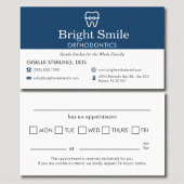Modern Orthodontist Visit Appointment Reminder 予約カード