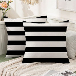 Modern Outdoor Decor Black & White Classic Striped アウトドアクッション