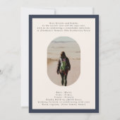 Modern Oval Blue High School Photo Graduate 案内状 (裏面)