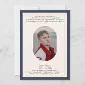 Modern Oval Blue High School Photo Graduation 招待状 (裏面)