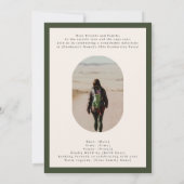 Modern Oval Green High School Photo Graduate 案内状 (裏面)