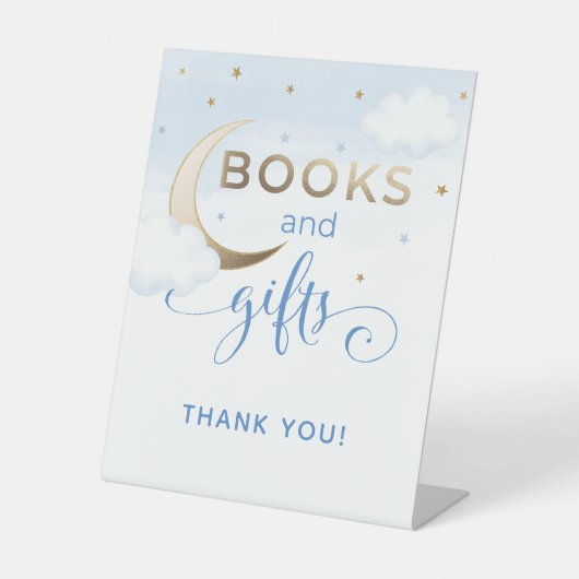 Modern Over the Moon Books and Gifts Pedestal Sign 台座サイン (正面)