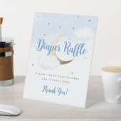 Modern Over the Moon Diaper Raffle Pedestal Sign 台座サイン (インサイチュ)