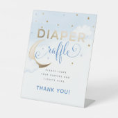 Modern Over the Moon Diaper Raffle Pedestal Sign 台座サイン (正面)