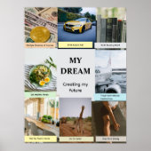 Modern Overlap Grid Vision Board Poster ポスター (正面)