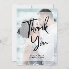 Modern Overlay Photo Wedding  サンキューカード