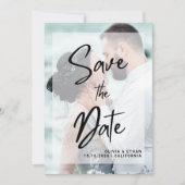Modern Overlay Photo Wedding Save The Date (正面)