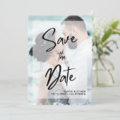 Modern Overlay Photo Wedding Save The Date (スタンド正面)