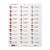 Modern Oversized Plaid Holiday Return Address  ラベル (フルシート)