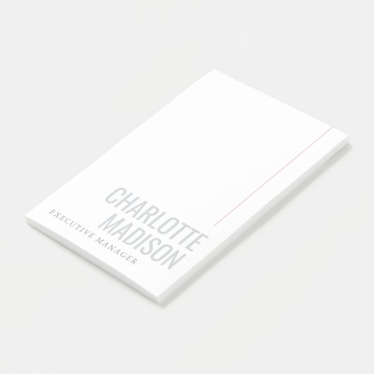 Modern Own Name Trendy Minimalist Plain  ポストイット (アングル)