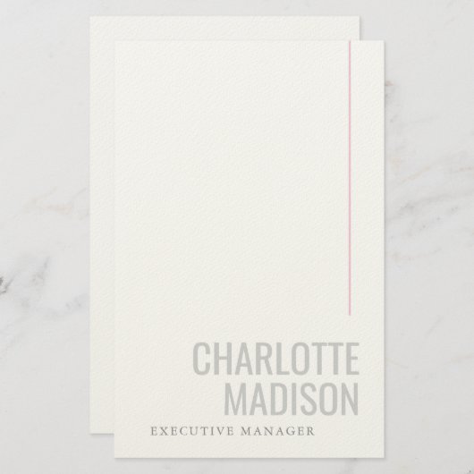 Modern Own Name Trendy Minimalist Plain  便箋 (正面/裏面)