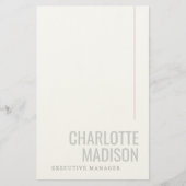 Modern Own Name Trendy Minimalist Plain 便箋 (正面)