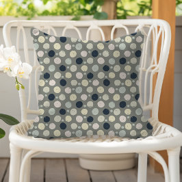 Modern Paint Dots Sage Green Navy Blue Pastel アウトドアクッション