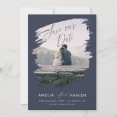 Modern Painted Photo Save the Date Wedding セーブザデート (正面)