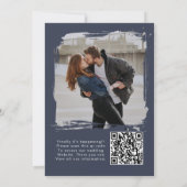 Modern Painted Photo Save the Date Wedding セーブザデート (裏面)