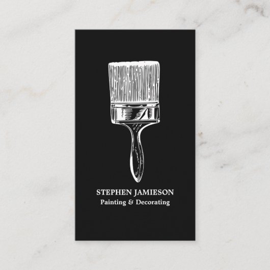 Modern Painter & Decorator Minimal Black White 名刺 (正面)