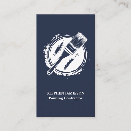Modern Painter & Decorator Navy Blue White 名刺 (正面)