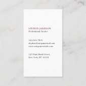 Modern Painter & Decorator Red and White Simple 名刺 (裏面)