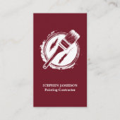 Modern Painter & Decorator Red and White Simple 名刺 (正面)