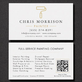 Modern Painter White Gold QR Code 名刺
