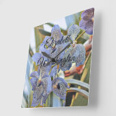 Modern Painting Purple Blue Orchid Flowers スクエア壁時計 (傾斜)