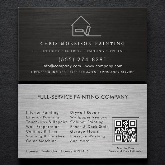 Modern Painting Services QR Code 名刺