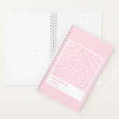Modern Pale Pink Floral Pattern Swatch Small ノートブック (内側)
