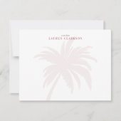 Modern  Palm Tree with Red Typography note card 招待状 (正面)