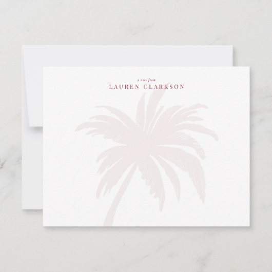 Modern  Palm Tree with Red Typography note card 招待状 (正面)