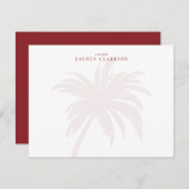 Modern  Palm Tree with Red Typography note card 招待状 (正面/裏面)