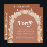 Modern pampas grass terracotta 40th birthday photo<br><div class="desc">Modern pampas grass 40th birthday terracotta party photo invitation design.</div>