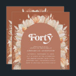 Modern pampas grass terracotta 40th birthday photo<br><div class="desc">Modern pampas grass 40th birthday terracotta party photo invitation design.</div>