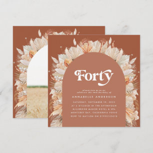 Modern pampas grass terracotta 40th birthday photo
