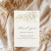 Modern Pampas Grass Wedding サンキューカード