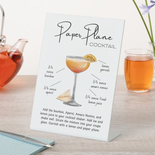 Modern Paper Plane Cocktail 台座サイン (インサイチュ)