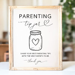 Modern Parenting Tips Baby Shower Party Game ポスター