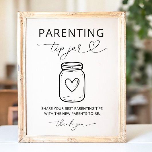 Modern Parenting Tips Baby Shower Party Game ポスター