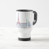 Modern Paris Window Silhouette Aesthetic トラベルマグ (正面右)