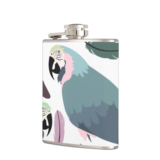 Modern Parrots Tropical Pattern  フラスク (左)