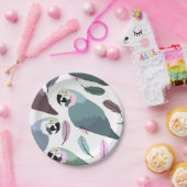 Modern Parrots Tropical Pattern  ペーパープレート (パーティー)