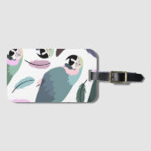 Modern Parrots Tropical Pattern  ラゲッジタグ (正面横)