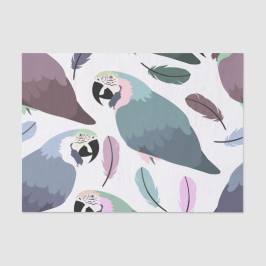 Modern Parrots Tropical Pattern  薄葉紙 (正面)