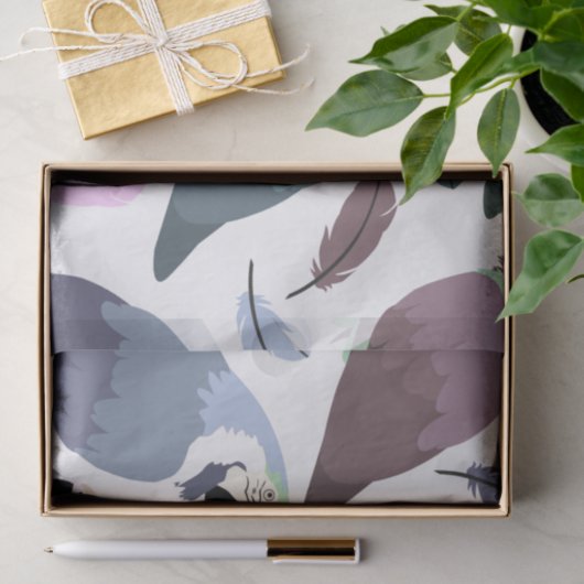 Modern Parrots Tropical Pattern  薄葉紙 (ギフト)