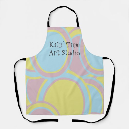 Modern Pastel Abstract Painting エプロン (正面)