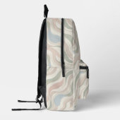 Modern Pastel Abstract Waves Backpack プリントバックパック (左)