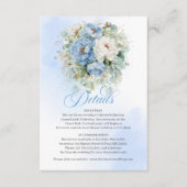Modern Pastel Blue Peonies Greenery Details Card エンクロージャーカード (正面)