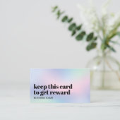 Modern Pastel Blue Pink Gradient Beauty Bold Salon ロイヤリティカード (スタンド正面)