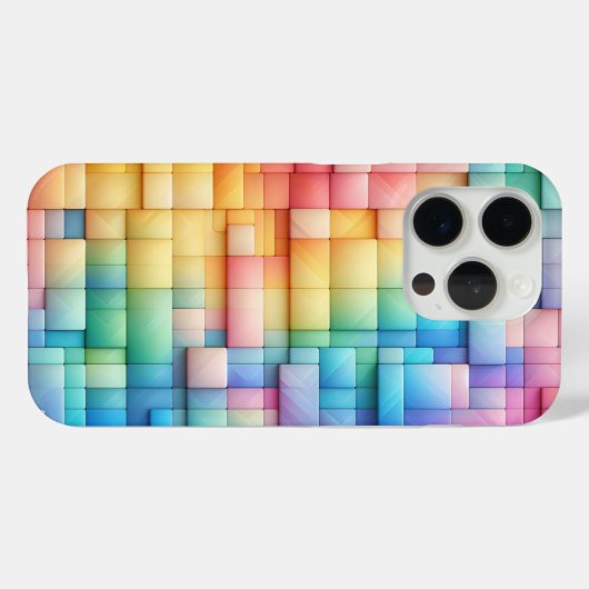 Modern Pastel Candy Block Phone Case Soft Rainbo Case-Mate iPhoneケース (裏面 (横))
